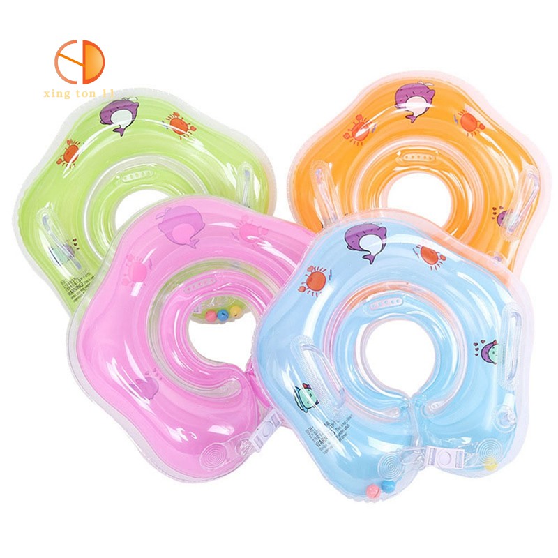 Swimming Baby Pools Accessories Baby Inflatable Ring Baby Neck Inflatable Wheels for Newborns Bathing Circle (Orange)
