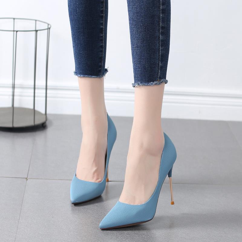 【?I?M】High Heels 2021 New Korean Style Stiletto Pointed Shallow Mouth Shoes Female Spring And Autumn All-Match Net Red F