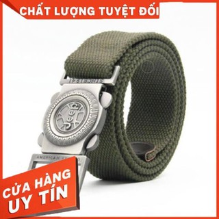 Thắt lưng nam vải dù mặt Jeep tròn