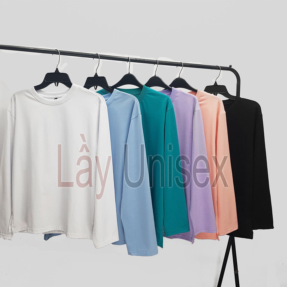 ( NHIỀU MÀU ) Áo thun nam nữ trơn tay dài form rộng Longtee