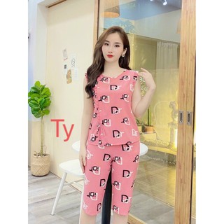 Bộ đồ nữ quần đùi vải đũi lụa Mặc Nhà Cực Mát