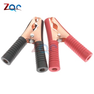 Set 2 kẹp hàm cá sấu 100A màu đỏ + đen 90mm