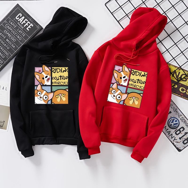 Áo Hoodie Phối Nhung Kiểu Hàn Quốc Dễ Thương Cho Các Cặp Đôi