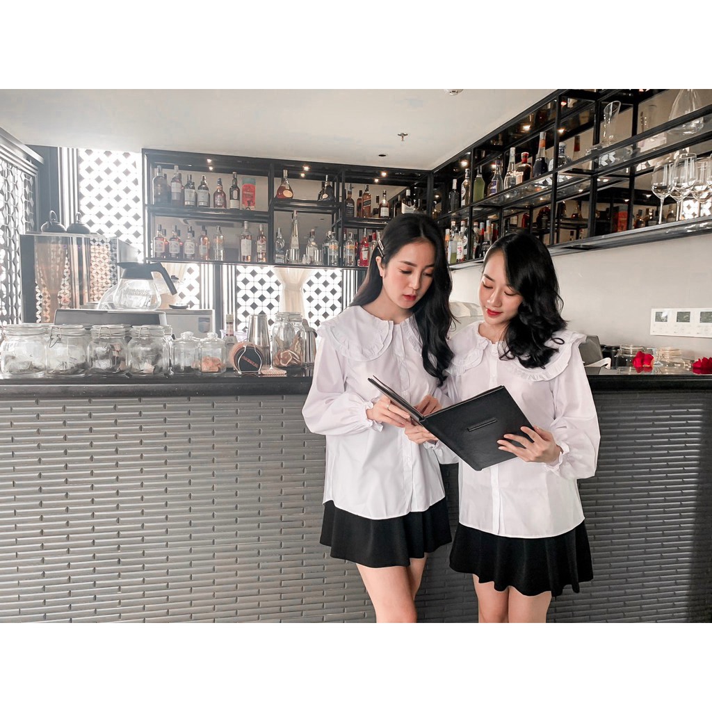 Áo sơ mi bèo dài tay vải thô ướt Goo Studio không nhăn thoáng mát | BigBuy360 - bigbuy360.vn