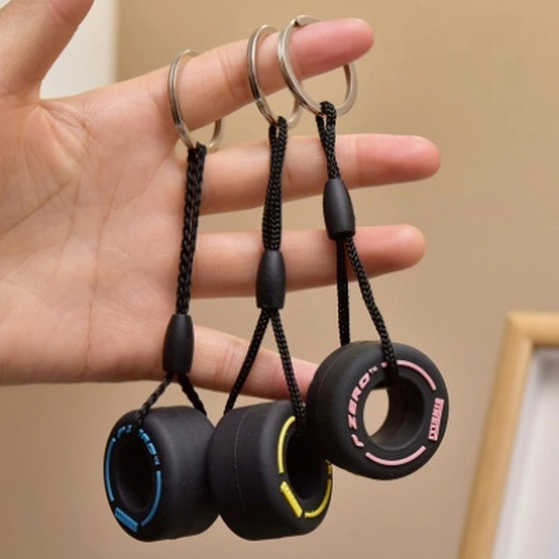 Móc Khóa Cao Su Hình Lốp Xe Sáng Tạo F1