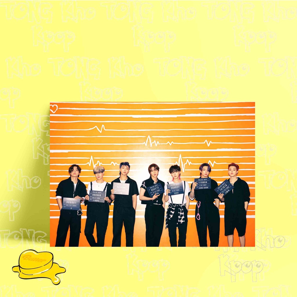 Tấm Poster cao cấp giấy 260gsm in hình BTS ver BUTTER idol thần tượng kpop ảnh đẹp