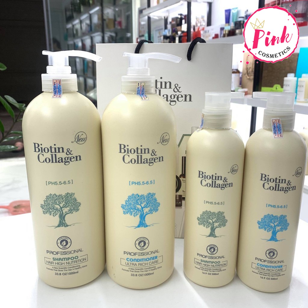 [CHÍNH HÃNG- TRẮNG] DẦU GỘI XẢ BIOTIN COLLAGEN NEW 500ml - 1000ml