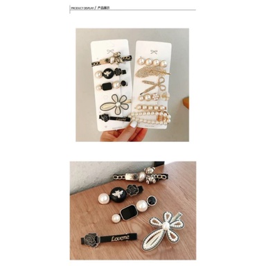 SÉT 5 kẹp tóc đá nữ phong cách Hàn Quốc
