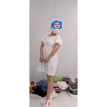 Đầm baby doll tay phồng cổ vuông rất dễ thương