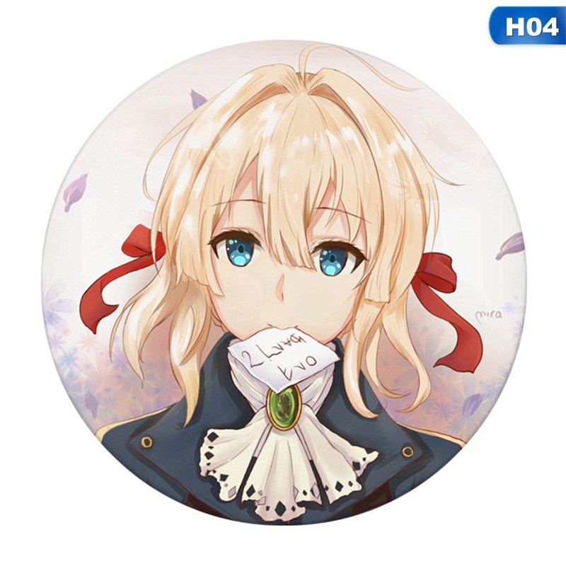 Huy hiệu hình nhân vật anime Violet Evergarden xinh xắn