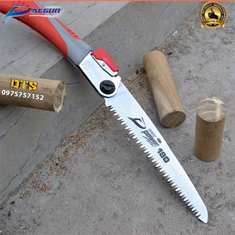 Cưa gỗ cầm tay DAEGUN, cưa cành cán xếp 180mm, cưa gấp gọn thép cao cấp Made in Korea