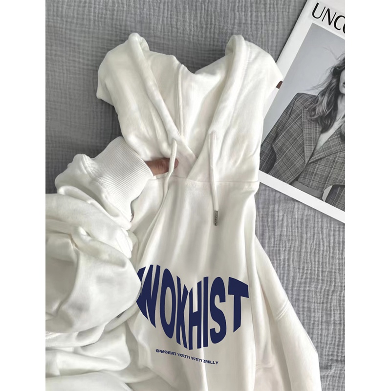 NRVP Áo Khoác Hoodie Tay Dài Dáng Rộng In Họa Tiết Phong Cách Hàn Quốc Dành Cho Nam Nữ