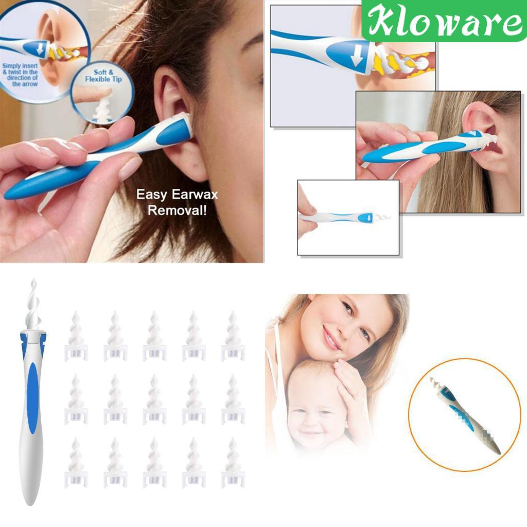[Hàng mới về] Dụng cụ lấy ráy tai thông minh nhiều đầu,Set dụng cụ lấy ráy tai và 16 đầu silicon tiện lợi chất lượng cao