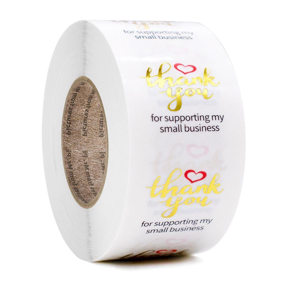 JONYE Cuộn 500 Hình Dán Chữ Thank You Dán Trang Trí Quà Tặng