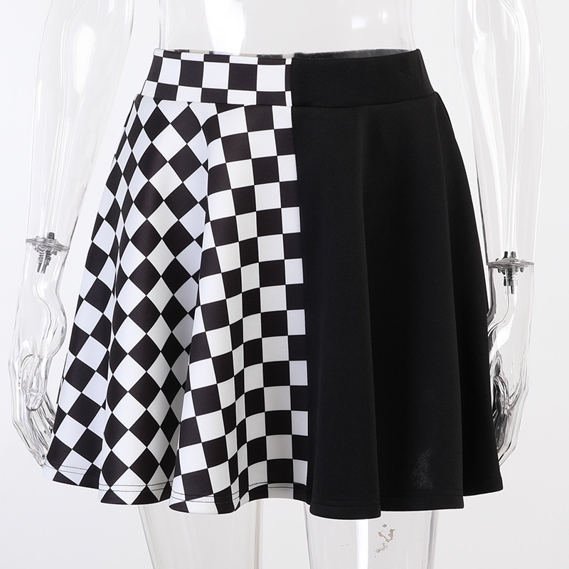 Chân Váy Chữ A Kẻ Sọc Caro Phong Cách Gothic Đường Phố Gợi Cảm Y2K Cho Nữ