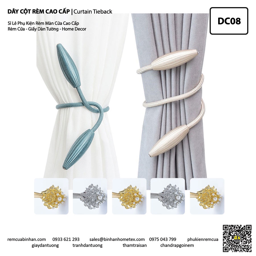 Set 1 Cặp Dây Cột Rèm Cửa Qủa Tám Tạo Hình Thông Minh DC08