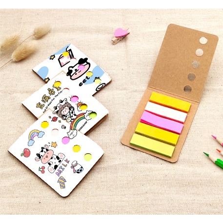 Sổ note 5 màu avocado N5I1 Thức ăn quả bơ trà sữa trứng lười yakult hoa cúc GD bò sữa gudetama shiba roro jump