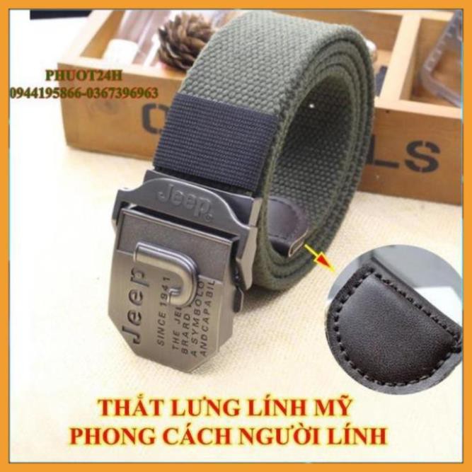 [FreeShip – hàng Auth] Thắt Lưng Nam LÍNH Mỹ JEEP Cao Cấp - Dây Nịt Nam Quân Đội Vải Bố Đẹp