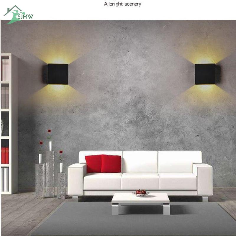 Đèn Led COB 6W Gắn Tường Bằng Nhôm Chống Nước Màu Trắng Đen Phong Cách Bắc Âu Hiện Đại