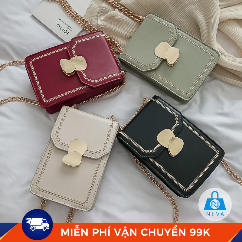 (HOT) Túi nữ dáng điện thoại dáng dọc viền chỉ sang chảnh NEVA231