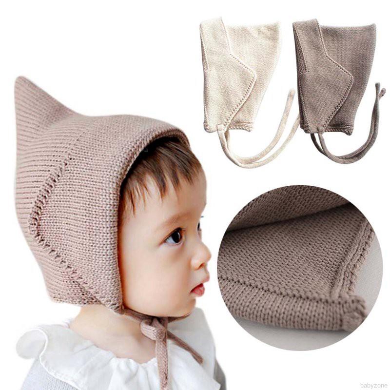 Mũ đan len thời trang mùa đông xinh xắn cho bé