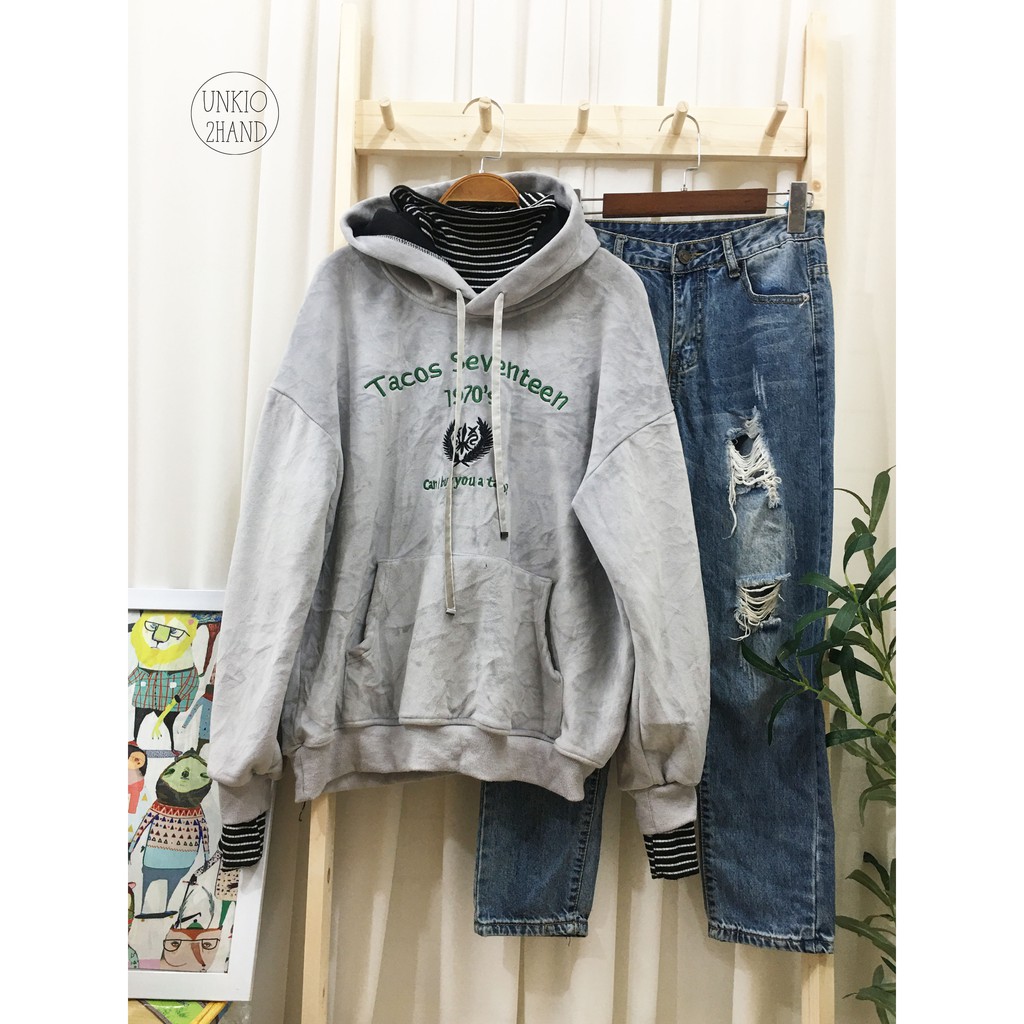 Áo nỉ nhung hoodie 2hand