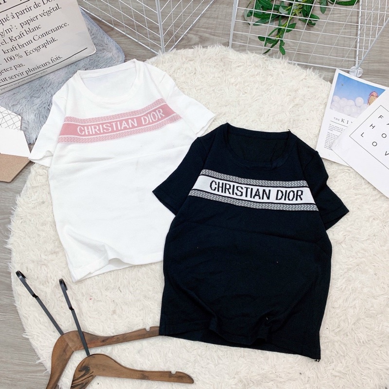 Áo thun len cổ tròn DIOR