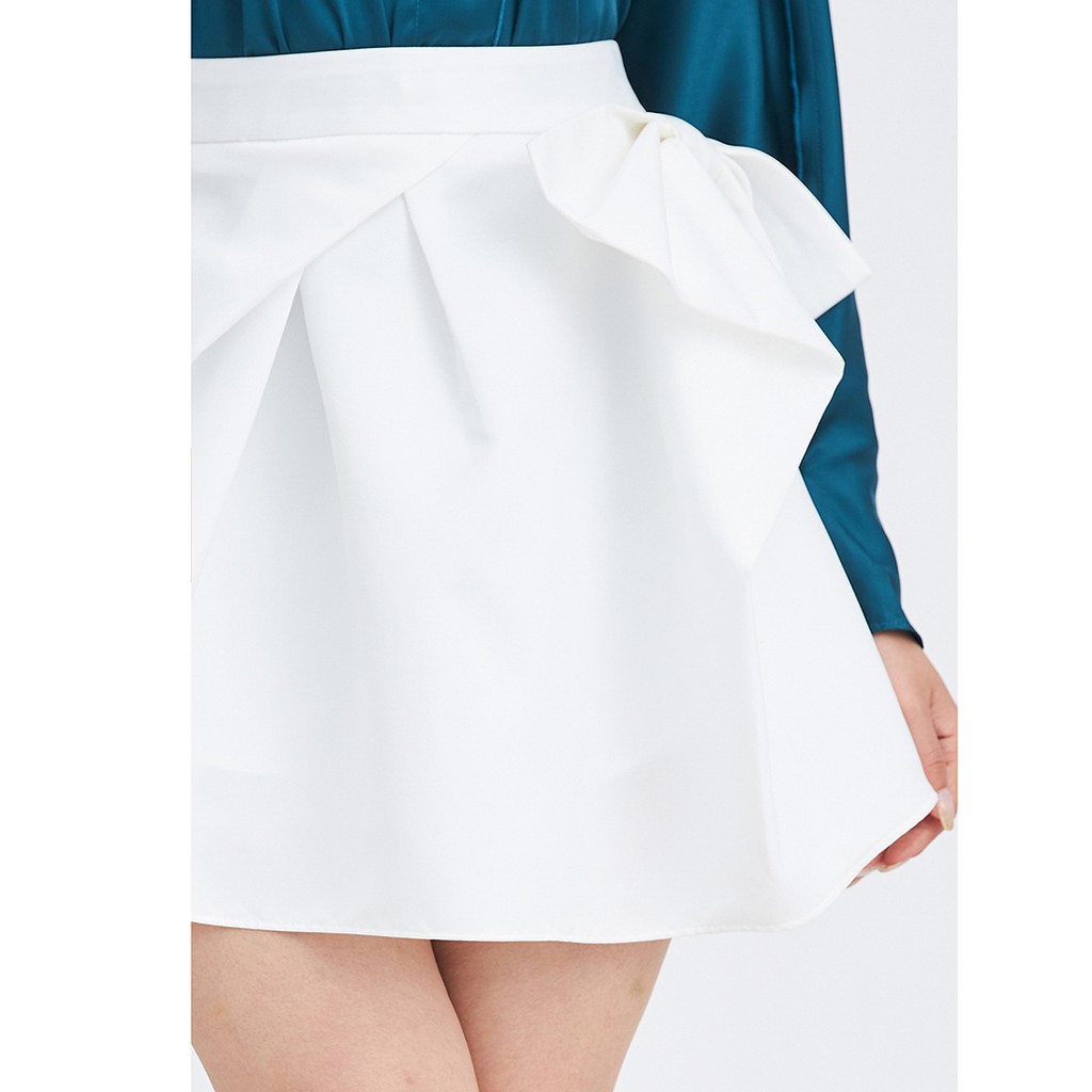 Chân váy ngắn 92WEAR 2 màu, đủ size, dáng A xếp nơ 1 bên JAA1332 | BigBuy360 - bigbuy360.vn