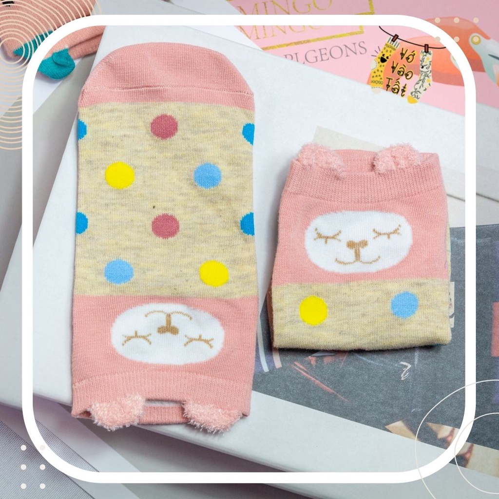 TẤT VỚ NỮ CỔ NGẮN THÚ CÓ TAI HỒNG