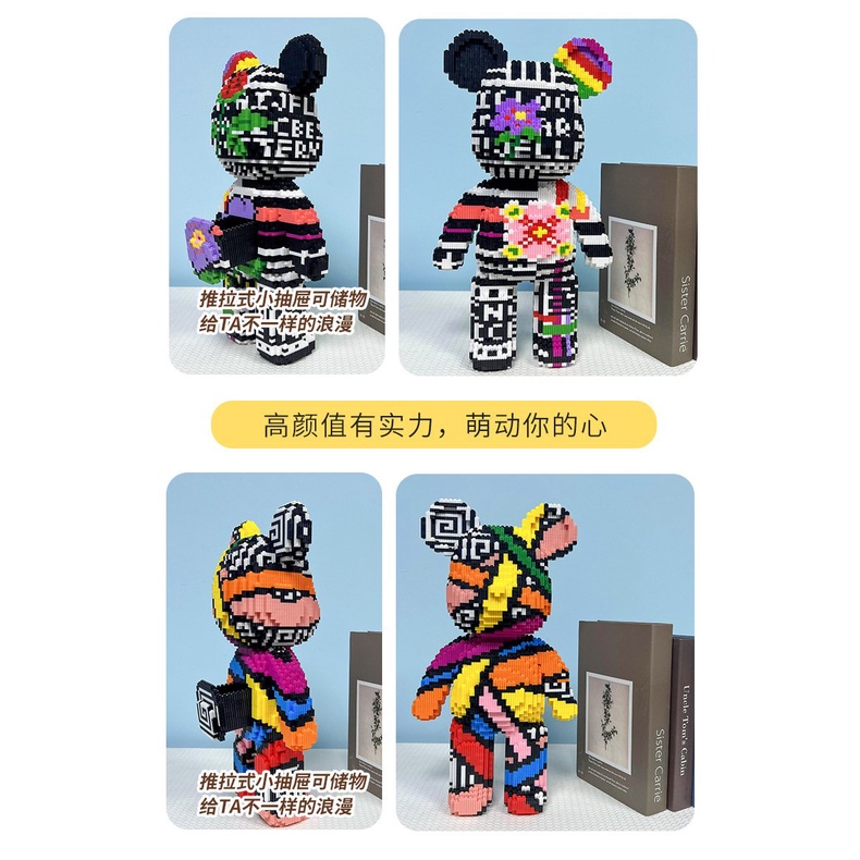 Gấu Bearbrick Violent Bears Cỡ Lớn 35-50cm Đồ Chơi Lắp Ráp Mô Hình Chính Hãng Nhập Khẩu