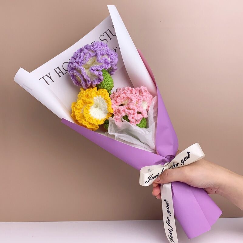 Bó Hoa Cẩm Chướng Nhân Tạo Màu Đỏ Dùng Làm Quà Tặng