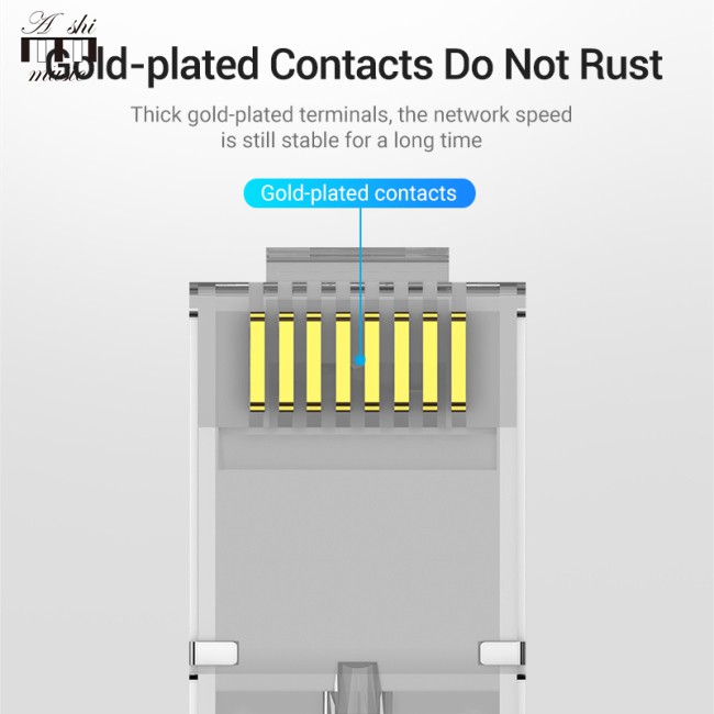 Bộ 10 đồ nối cáp mạng RJ45 Cat6 chất liệu trong suốt
