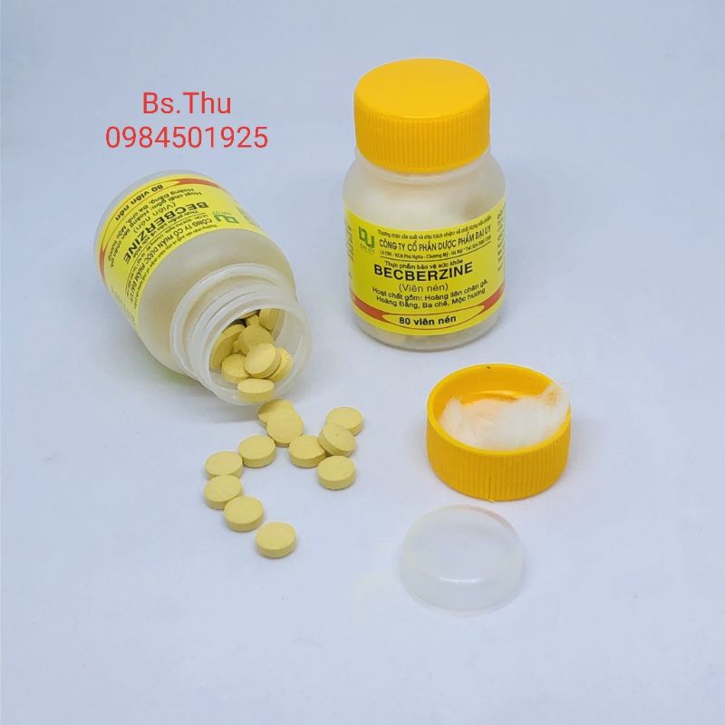 BECBERZINE - Hộp 80 viên nén Berberin Đại Uy