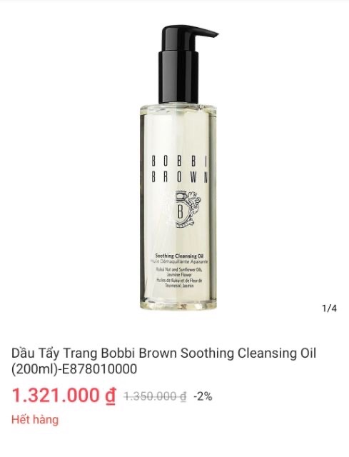 Dầu Tẩy Trang Bobbi Brown Soothing Cleasing Oil  Chính Hãng Fullsize