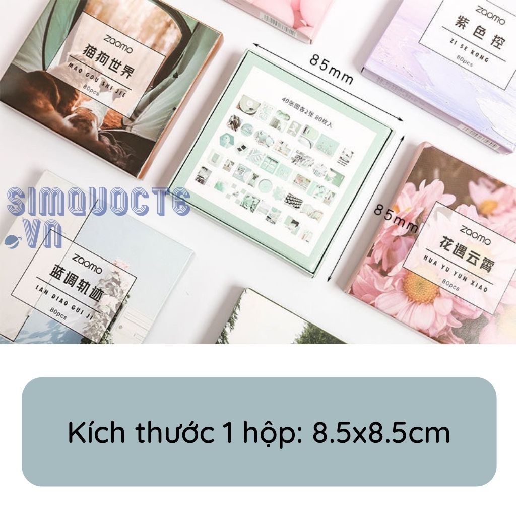 [80 Miếng] Sticker dán nhãn phong cách Nhật Bản nhiều chủ đề Box Sticker ST01