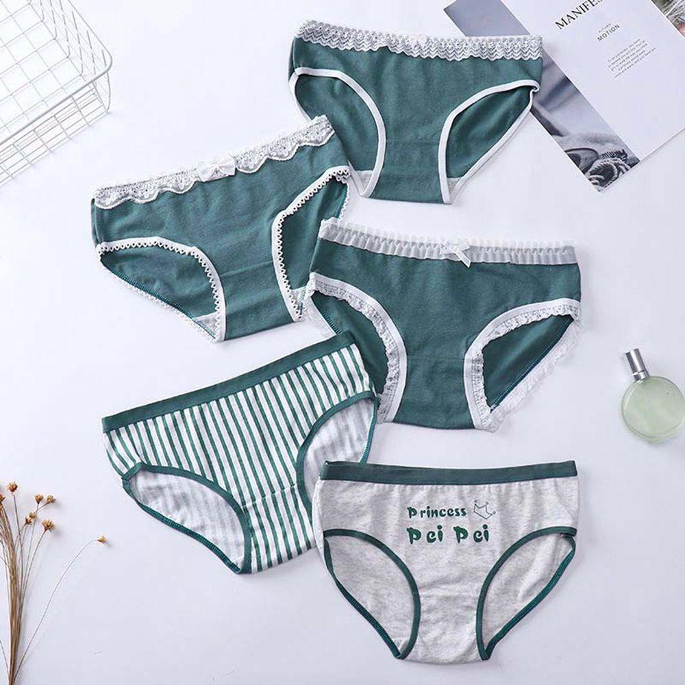 OCEANMAP Quần Lót Cotton Mềm Mại Lưng Thấp In Họa Tiết Caro Ngọt Ngào Cho Nữ