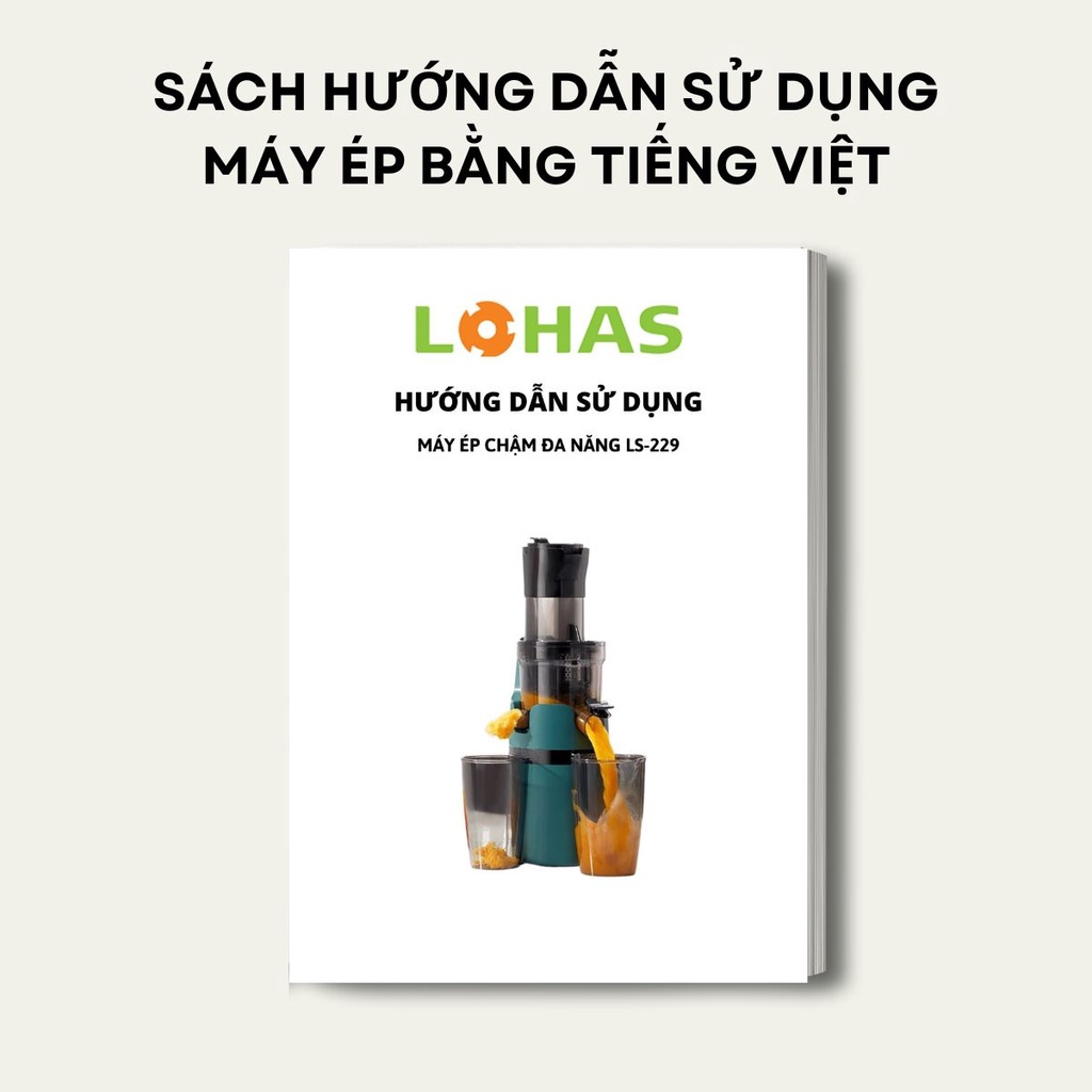 Máy Ép Chậm, Ép Trái Cây Cao Cấp Thương Hiệu LOHAS LS-229 Công Suất Lên Tới 200W