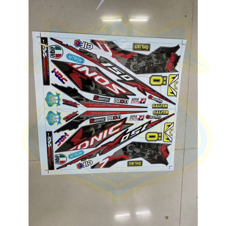 Tem sonic 150 đỏ đen