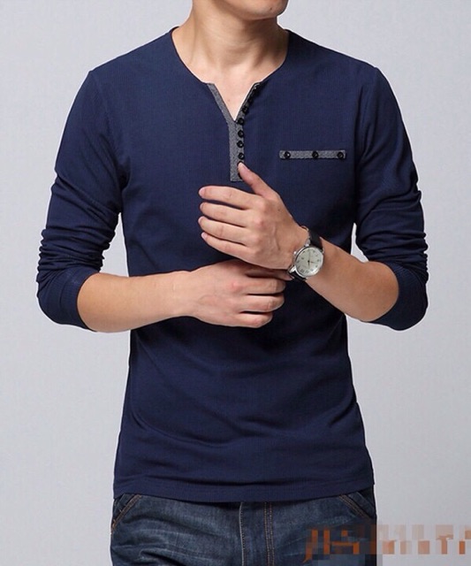 Áo thun Hàn Quốc dài tay phong cách - thời trang - cá tính - MỐT (xám) | BigBuy360 - bigbuy360.vn