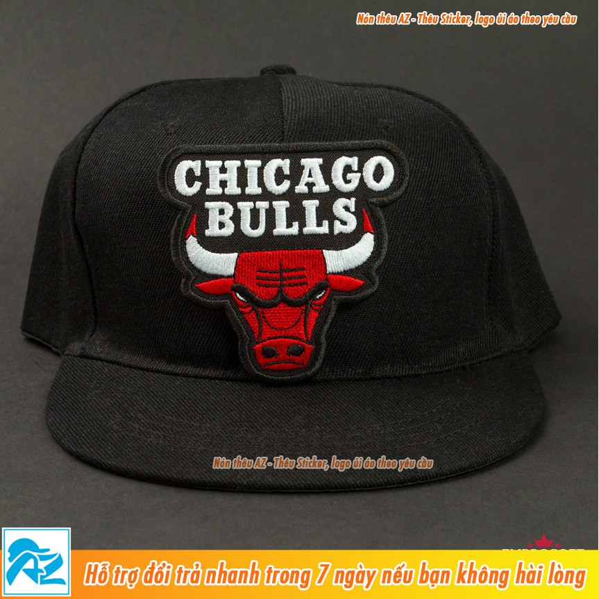 Sticker ủi thêu logo hình Bull Chicago (lớn) - Patch ủi quần áo balo S77