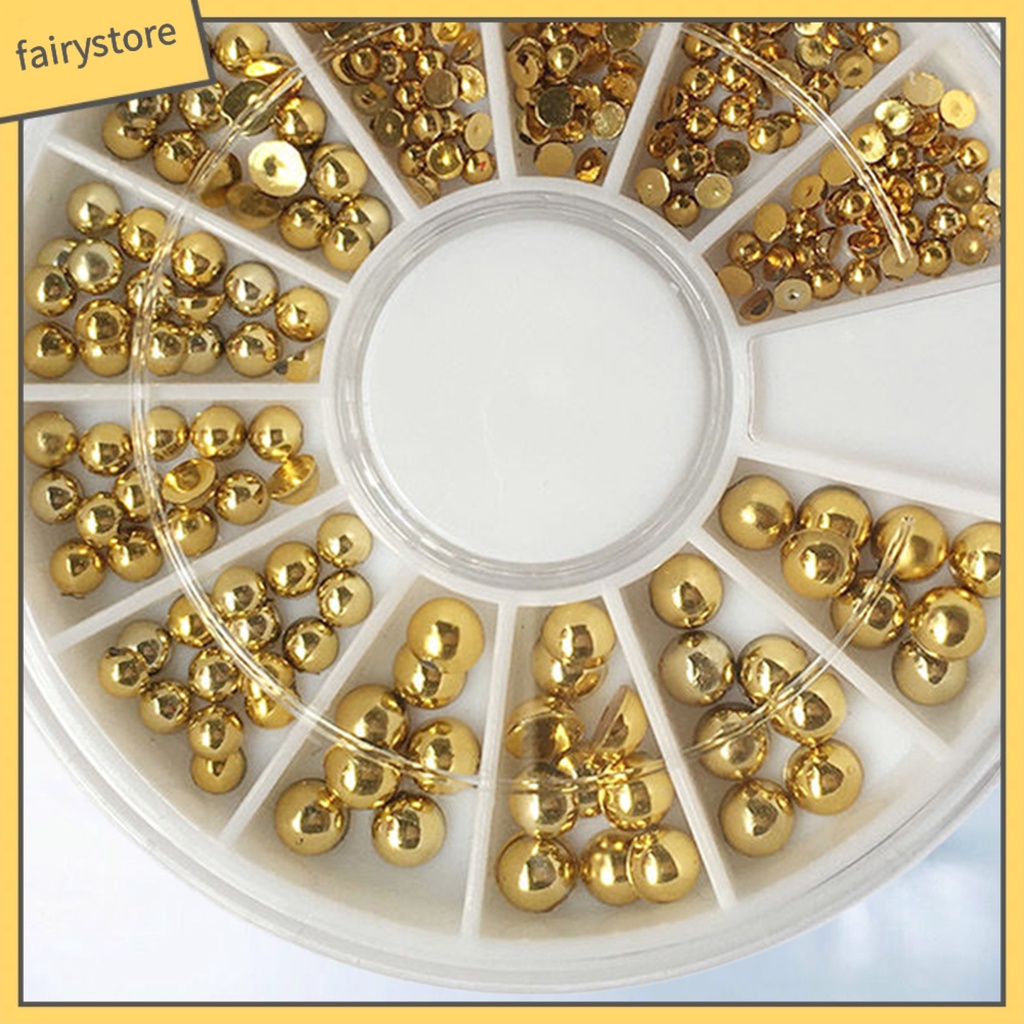Hạt cườm 3D mạ vàng 2 / 3 / 4mm dùng để trang trí móng nghệ thuật