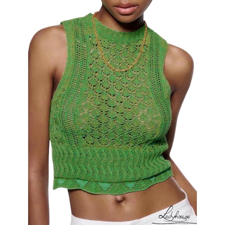 Áo Croptop Dệt Kim Sát Nách Dáng Ôm Thời Trang Mùa Hè Cho Nữ
