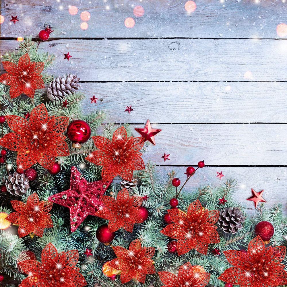 Vòng hoa giả nhiều màu lấp lánh dùng trang trí cây thông giáng sinh có thể tái sử dụng