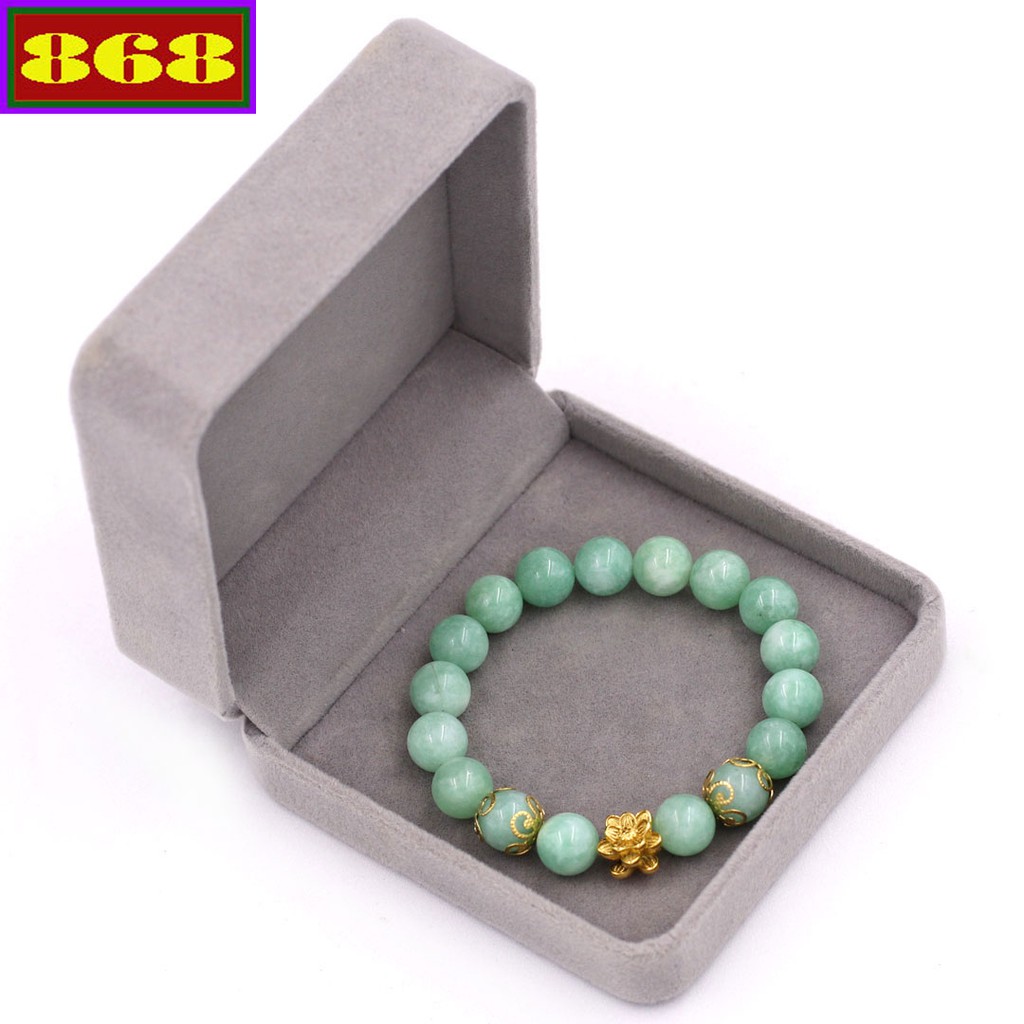 Vòng đeo tay ngọc 10 ly - Chuỗi hoa sen vàng VNPTHSBKV10