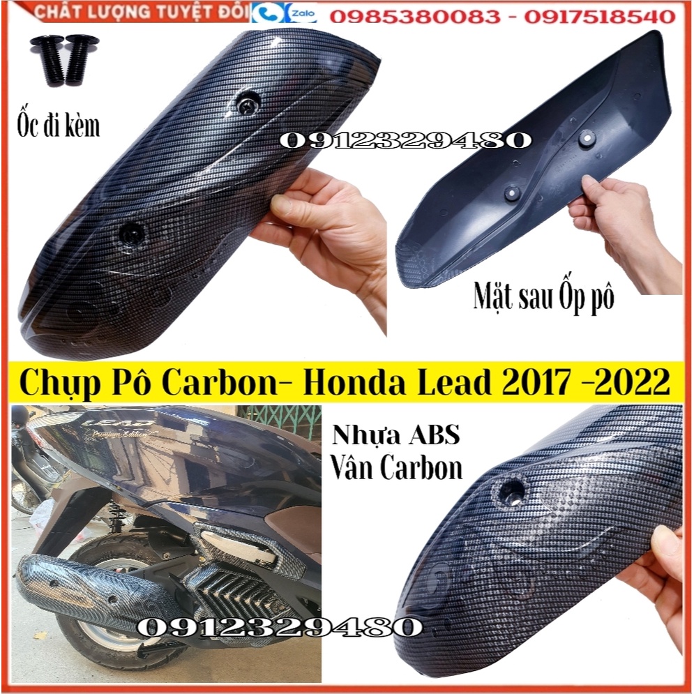 Chụp Pô (Ốp Che Pô) Nhựa ABS Vân Carbon Gắn Honda Lead 2017 - 2022 Các Phiên Bản (Hàng Artistar)