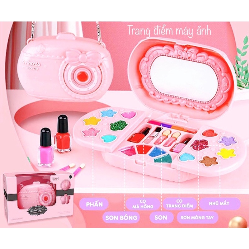 Đồ chơi cốp trang điểm làm móng make up nail 20 món cho bé