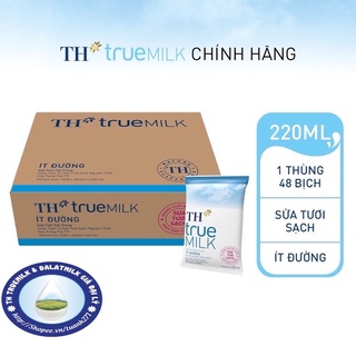 TH truemilk 220ml Có đường/ Ít đường/ Nguyên chất(48 bịch)