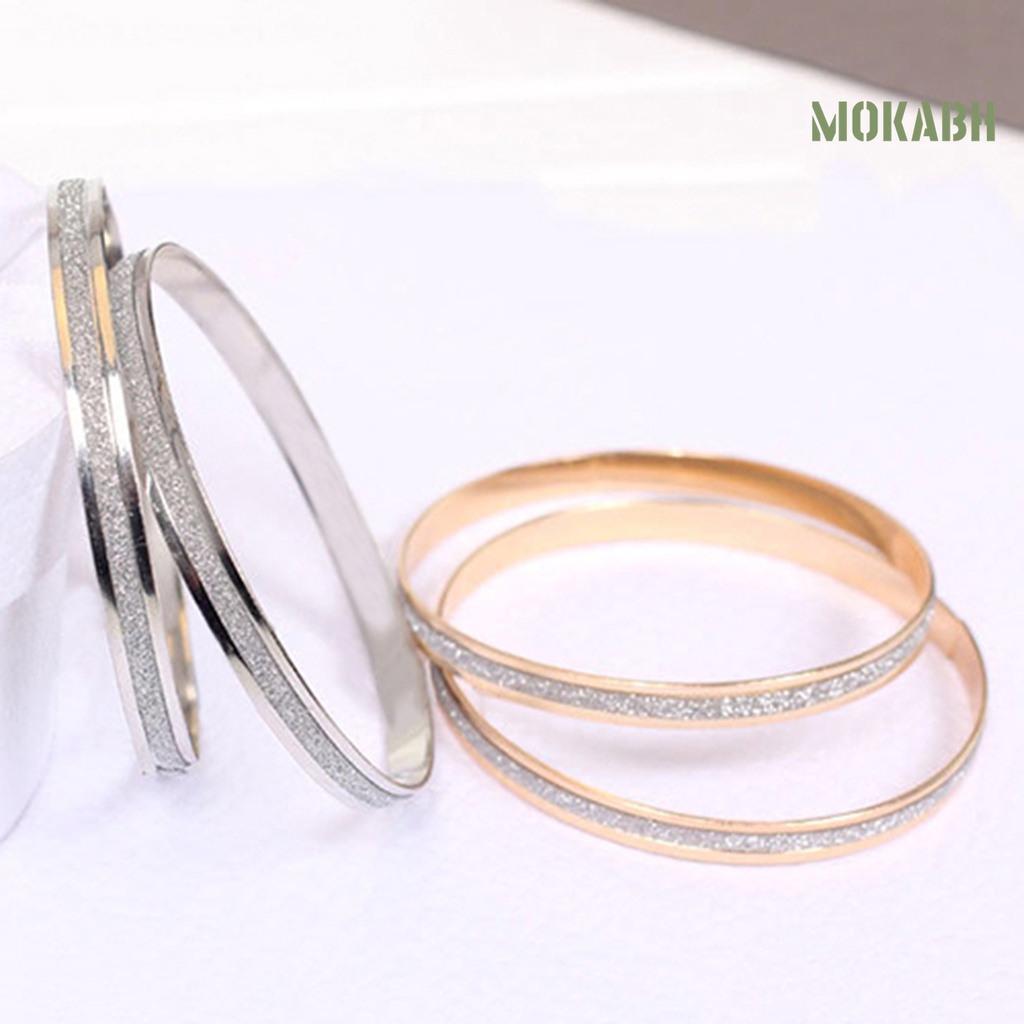 Vòng Đeo Tay Dạng Nhám Hình Tròn Đơn Giản Không Phai Màu Thời Trang Dự Tiệc Cho Nữ