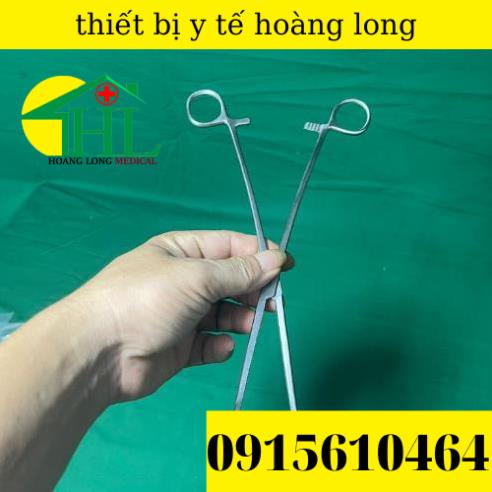 Panh Y Tế, Panh Gắp Phẫu Thuật, Pen Kẹp Y Tế, Panh Cong Không Mấu 24cm - Hàng Pakistan