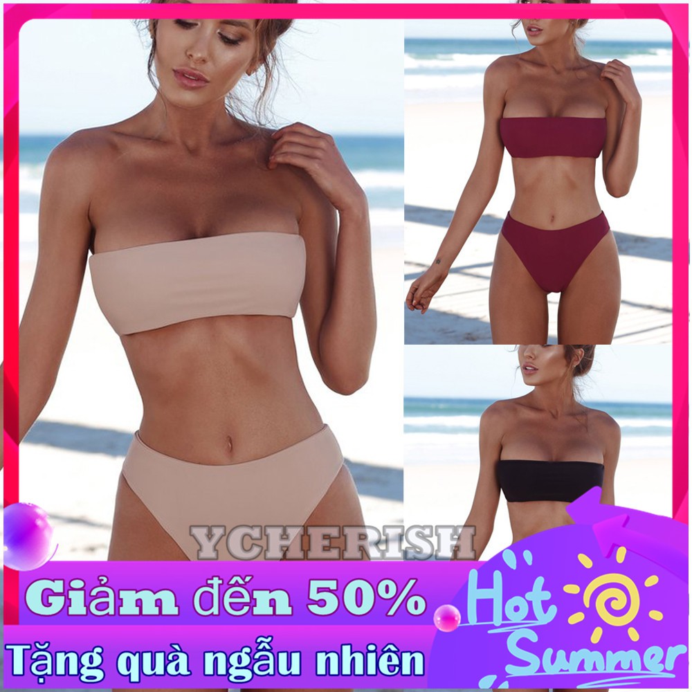 Bikini nữ không dây có đệm nâng ngực phong cách Brazil